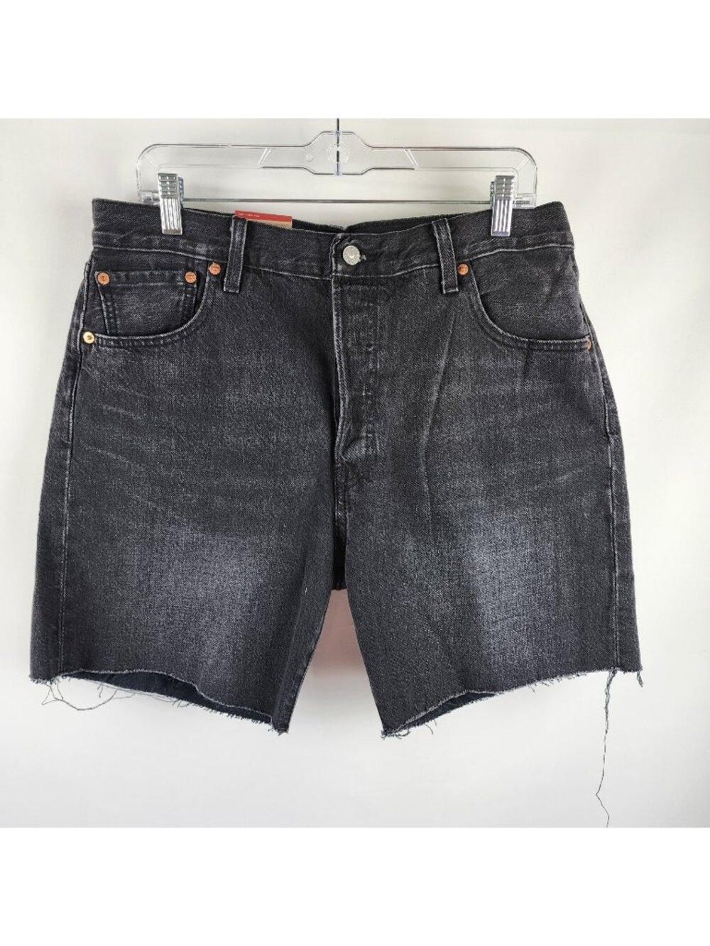 LEVIS Shorts Mens 36x7 Black 501 Original Button Fly Jean Short NWT
